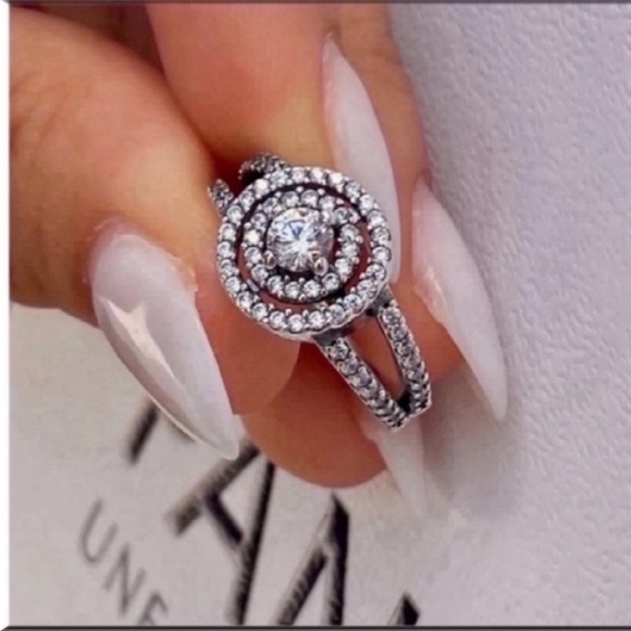 Pandora Sterling silver Sparkling Double Halo Ring 
Size 9 - Picture 6 of 14